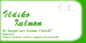 ildiko kulman business card